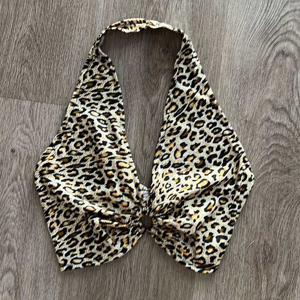 Leopard print halter top